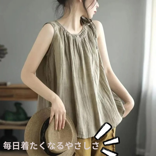 Verão sem mangas tanques topo feminino solto pulôver sólido camisa mujer casual fino algodão camisa de linho mulher roupas camis blusas