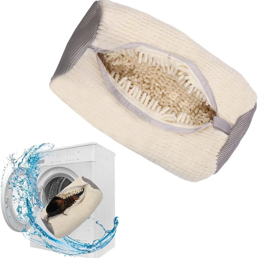 Saco de lavagem de sapato máquina de lavar sacos de lavanderia fechamento de microfibra sapatos saco de limpeza sapatos rede de lavanderia fibras fofas tênis